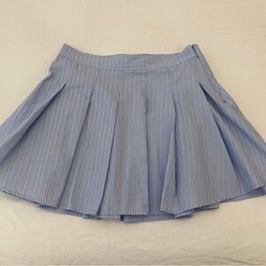 Crewcuts - Blue Striped Pleated Skirt